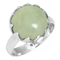 Natural Prehnite Ring 925 Sterling Silver Handmade Jewelry