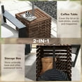 thumbnail image 4 of Outsunny Coffre de Rangement Extérieur pour Base de Parasol, Table d'Appoint de Patio en Bois, 4 of 10