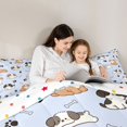 thumbnail image 4 of Manfei Sweet Puppy Full Size Comforter Sets, Dog Paw Bone Bedding Comforter Set, Light Blue, Polkadot Reversible, 3pcs, 1 Comforter and 2 Pillowcases, 4 of 7
