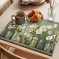 thumbnail image 3 of Flower Floral Placemats Set of 12 Watercolor Cottagecore Blooms Wildflowers Place Mats Indoor Wipeable Table Mats Washable Cloth Dining Table Placemats for Kitchen Holiday Party Home Decor 13x19 Inch, 3 of 9
