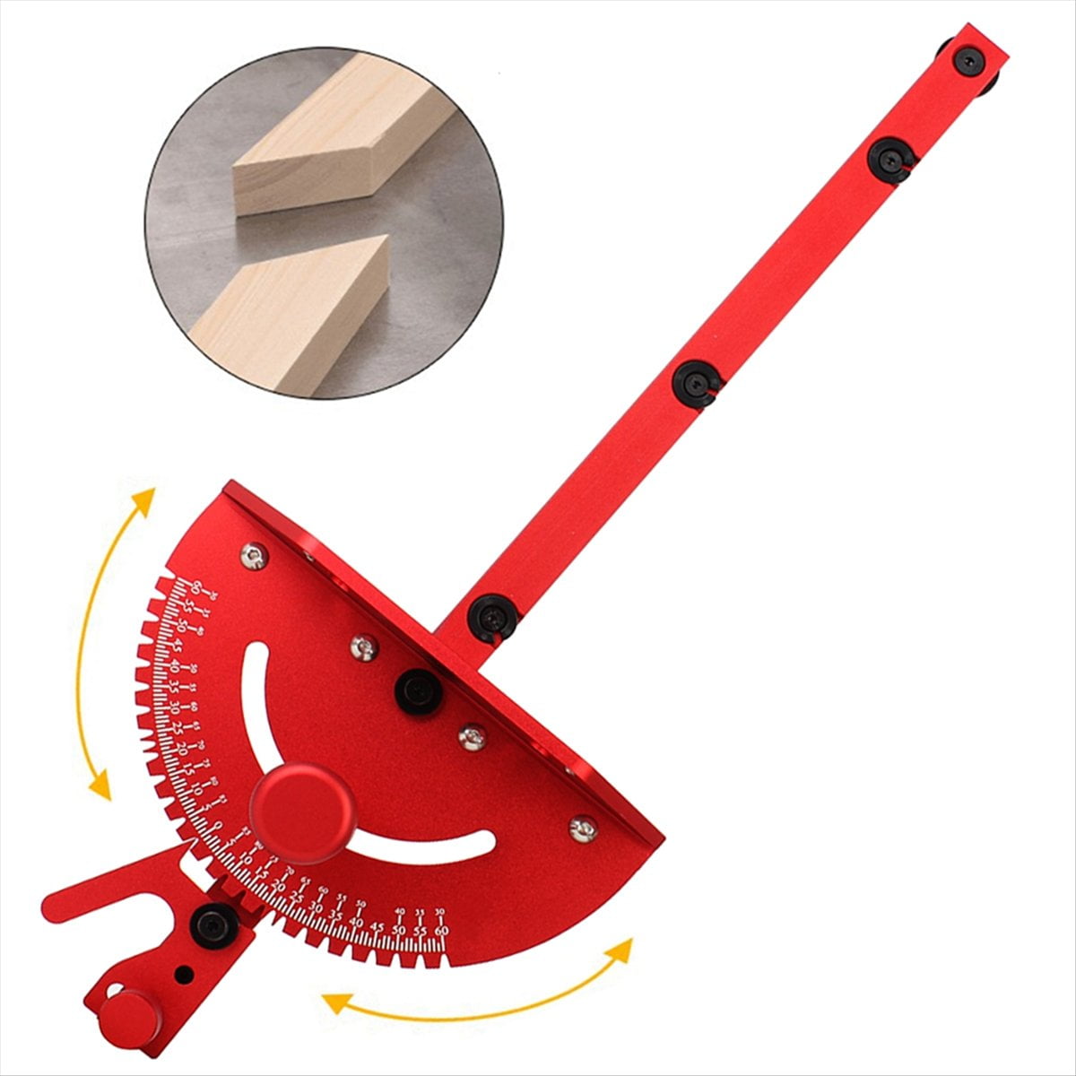 Miter Gauge Aluminum Alloy Handle Benche Table Saw Router Miter Gauge Sawing Assembly Ruler Woodworking Tools-Golden