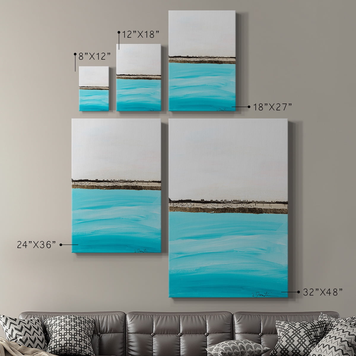 Harmony in Turquiose Premium Gallery Wrapped Canvas - Ready to Hang
