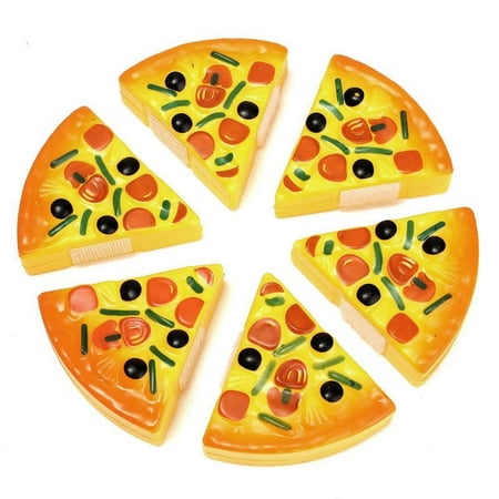 6PCS Childrens/Kids Pizza Slices Toppings Pretend Dinner Kitchen Play Food