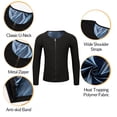thumbnail image 4 of WMTBSRSW Sauna Suit for Men Long Sleeve Sauna Shirt Zipper Sweat Tops for Gym Workout Fitness Exercise Blue Small, 4 of 7