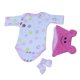 thumbnail image 5 of Mamelucos + Sombrero + Calcetines de Conejo + Manta de Felpa Accesorios para 16 Pulgadas - 18 Pulgadas Bebé Recién Nacido Muñecas Sunnimix Traje de la manta de los mamelucos de la muñeca, 5 of 8