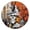 Spooky Halloween Scene, variant on Spooky Icons Halloween Pattern Round Fitted Tablecloth with Elastic Edge,Dining Table Cover Waterproof,Outdoor Round Tablecloth for Camping,Dining,Indoor and Outdoor