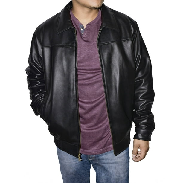 Victory Sportswear Victory Outfitters Men's Genuine Leather Classic Bomber Jacket Walmart