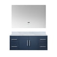 thumbnail image 3 of Lexora Home Geneva 48" Carrara Marble Top Single Vanity in Navy Blue, 3 of 11