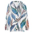 thumbnail image 4 of Cárdigan de mujer, cárdigan de manga larga, ahuecado, color sólido, chaqueta informal, parte superior de poliéster para mujer, 4 of 5