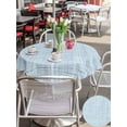 thumbnail image 5 of Outdoor Tablecloth with Umbrella Hole for Patio/Picnic/Party/Camping, Misty Blue Rustic Waterproof Table Cloth Round Cover Washable, Vintage Farmhouse Blue Solid Color (Dia 60"), 5 of 9