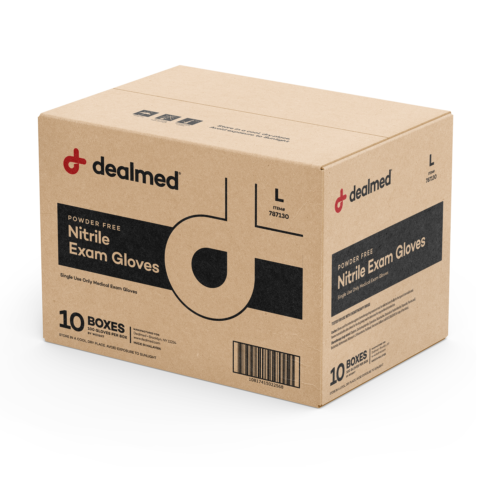 Dealmed Sky Blue Nitrile Exam Gloves, Disposable NonIrritating Latex