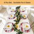thumbnail image 5 of Red Pink Gray Stripes Round 15 Inch Placemats Set of 6, Modern Abstract Minimalist Retro HeatResistant Non Slip Place Mats for Dining Table, Wipeable Braided Kitchen Table Mats for Housewarming, 5 of 9