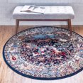 thumbnail image 2 of Unique Loom Narenj Hunting Scene Textured Rug 5' x 5' Round Navy Blue/Tan, 2 of 2