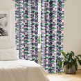 thumbnail image 2 of Ambesonne Floral Window Curtains, Abstract Flowers Leaves Art, Each 28" W x 95" L, Pale Pink and Forest Green, 2 of 4