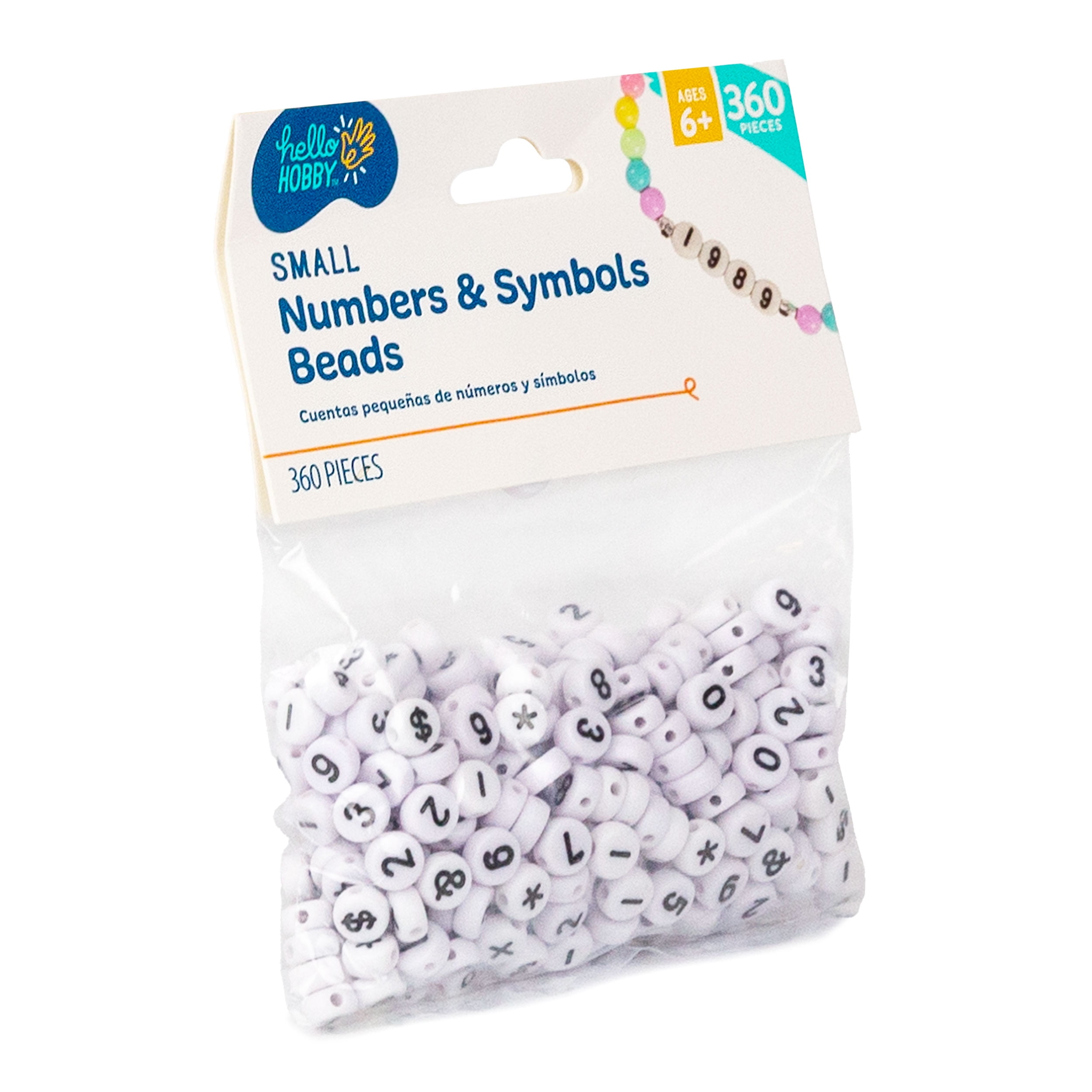 (4 pack) Hello Hobby Small Numbers & Symbols Beads