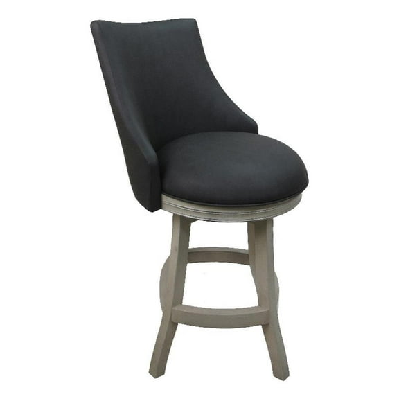 Swivel Wood Bar Stool 30" - Bellissima - Grey Vinyl - ET
