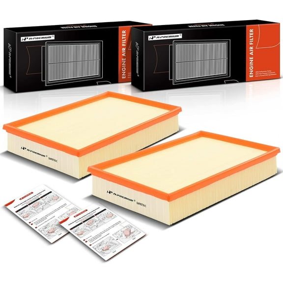 A-Premium 2-PC Engine Air Filter Compatible with Volvo S60 2001-2009, S80 2004-2006, V70 2001-2007, XC70 2003-2007