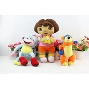 CORTEZ Dora Boots Monkey Swiper Fox 9-12 Inch Toddler Stuffed Plush Kids Toys 3 Pcs/set