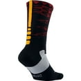 thumbnail image 2 of Nike Lebron Hyper Elite Men's Basketball Socks Black/University Gold sx5067-013, 2 of 2
