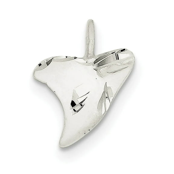 Sterling Silver Diamond Cut Shark Tooth Pendant