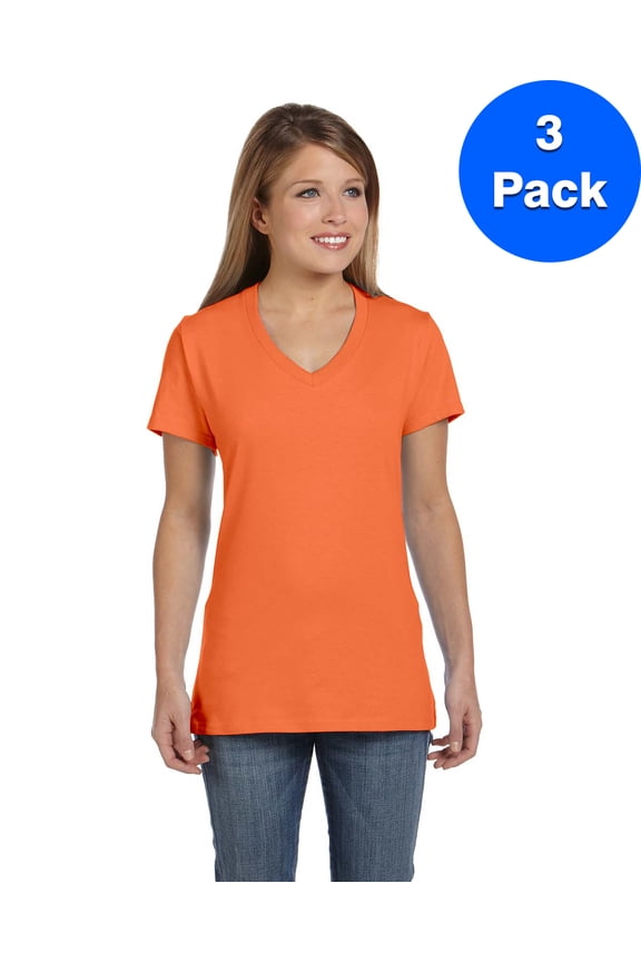 Womens Nano-T V-Neck T-Shirt S04V (3 PACK)