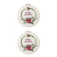 thumbnail image 4 of Yuarrent Kit de inicio de punto de bordado de Navidad DIY patrón de Navidad hecho a mano bordado de tela aro principiante bordado punto de cruz S339 2piezas Yuarrent CBP176388, 4 of 6