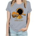 thumbnail image 2 of lcziwo Solar Eclipse Shirts for Women 2025 Total Eclipse T-Shirt Summer Casual Round Neck Short Sleeve Blouse Shirts Cotton Comfy Basic Tees Tops Gray M, 2 of 4