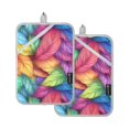 thumbnail image 7 of Yayeee Pot Holders Kitchen Heat Resistant with Pockets 7"x9.8" Cotton Oven Cooking Hot Pads, Vibrant Leaves Pattern, 7 of 7