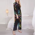 thumbnail image 3 of Yiaed Dragon with Colorful Tail Print Pajamas Women's Long Sleeve Sleepwear Soft Button Down Loungewear Pjs Lounge Set Nightwear Womens Pajama Pants-XX-Large, 3 of 7