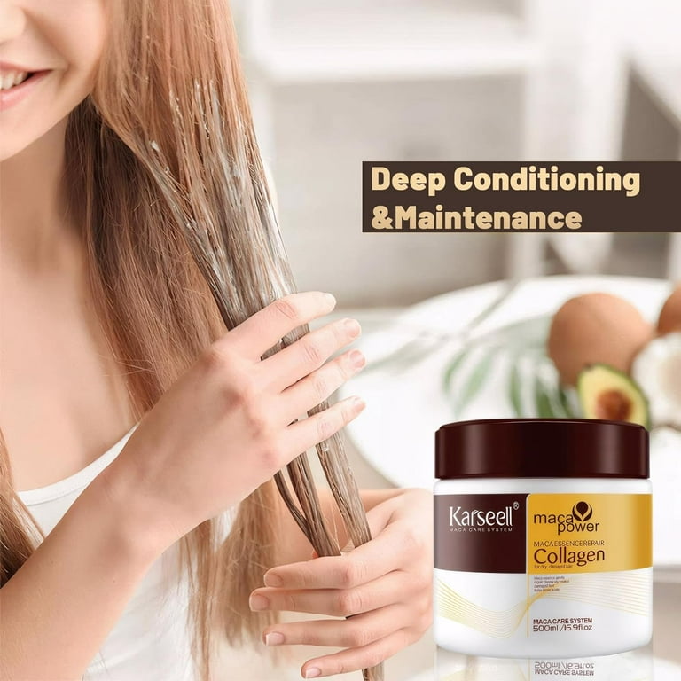 Zcvtbye Collagen Hair Treatment Mask 2PCS - Collagen Argan Oil Deep  Conditioning Hair Mask Essence for Dry Damaged Hair (Can + Pouch Pack) -  Walmart.com