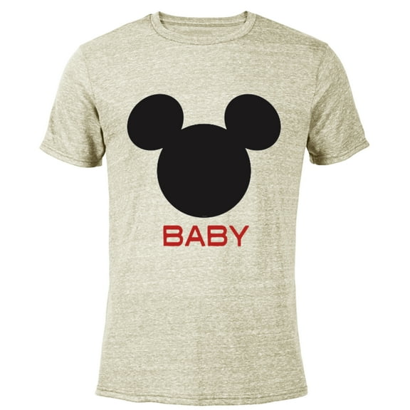 Disney Mickey Mouse Baby Family - Short Sleeve Blended T-Shirt for Adults - Customized-Yellow