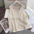 thumbnail image 3 of Yokua Summer Crochet Loose Vest Waistcoat Women Hollow-Out Knit Sleeveless Tank Top, 3 of 15