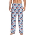 thumbnail image 2 of Goofa Donut with the USA Fag Printed Soft Pajama Pants for Men, Wide Leg Comfy Casual Lounge Yoga Pants-Small, 2 of 9