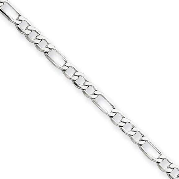 Beautiful 14k 2.5mm White Gold Semi-Solid Figaro Chain