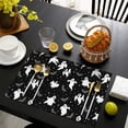 thumbnail image 3 of Halloween Ghost Bat Star Pattern Summer Placemats Table Placemats Set Of 6-Linen Kitchen Washable Placemats Table Mats 11.8"x17.7" Non-Slip Heat Resistant, 3 of 5