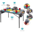 thumbnail image 3 of Creative Outdoor Portable Folding Table with Built-In Outdoor Cooler and 4 Cup Holders, Teal Gray, 3 of 8