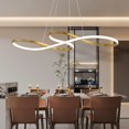 thumbnail image 1 of Musical Note Chandelier, Gold LED Dimmable Pendant Light with Remote for Kitchen Island, Dining Room, 1 of 8