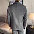 thumbnail image 3 of Traje profesional de negocios para hombre, Blazer, chaleco, pantalones, Color sólido, informal, ajustado, para novio, a la moda, novedad de 2024, 3 of 5
