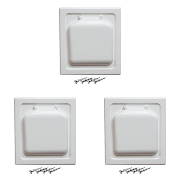 CY5O5ee 3PCS Dryer Vent Cover Outside FlapVent Hood with Backdraft Damper Seal Dryer Wall Exhaust Vent Cap for Dryer/Bathroom Fan, Includes 4 Screws, White