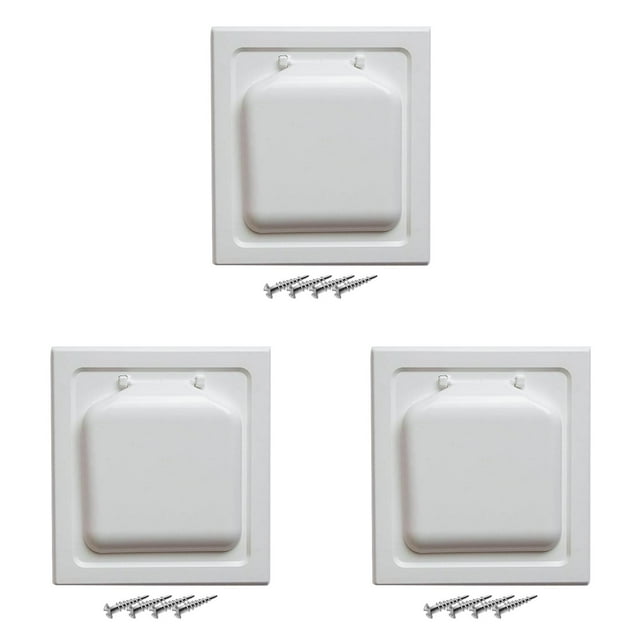 YWIYIUD 3 Pcs Joint de Porte Blanc Résistant à l'Usure pour Évent de Sécheuse, Couvercle d'Évent Double pour Usage Extérieur avec Amortisseur de contre-Courant, Capuchon d'Évacuation Mural pour Sécheuse, Salle de Bain et Ventilateur