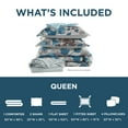 thumbnail image 4 of Regency Heights Queen Size Comforter Sets, Blue Bed in a Bag Queen, Botanical Bedding Comforter Set with Bed Sheets and Side Pockets, 9 Pieces, 4 of 6