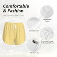 thumbnail image 4 of Balery Yellow Gingham Pantalones cortos deportivos para mujer con forro y dos bolsillos, elásticos, para entrenamiento, gimnasio, yoga-Small, 4 of 7