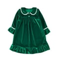 thumbnail image 3 of Conjunto de pijamas de Navidad para niños, pijamas clásicos de terciopelo verde con botones, pijamas de Navidad para niños y niñas, 2022, 3 of 4