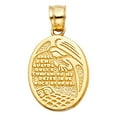 thumbnail image 2 of Wellingsale 14K Yellow Gold Polished Milgrain Religious Charm Pendant, 2 of 4