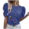 thumbnail image 2 of Fiudx Camisetas para Mujer Top de Manga Corta con Cuello Redondo Regular Estampado Sexy de Verano para Mujer, 2 of 7