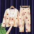 thumbnail image 1 of Conjunto de pijamas Kawaii Sanrio para niños y mujeres, ropa de dormir para el hogar, Anime Kitty Melody Cinnamoroll, pantalones de manga larga, Primavera, 1 of 4