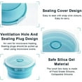 thumbnail image 4 of Set of 4 Collapsible Foldable Silicone Food Storage Container, Leftover Meal Box With Airtight Plastic Lids For Kitchen, Bento Lunch Boxes-Microwave, Dishwasher and Freezer Safe (Blue), 4 of 7