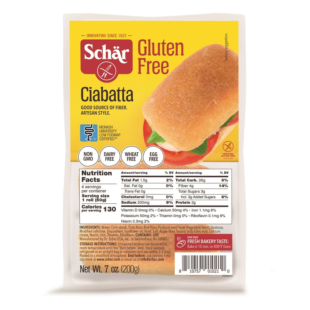 Schar Gluten Free Ciabatta Rolls, 7.1 oz - Walmart.com - Walmart.com