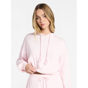 No Boundaries Bubble Hem Drawstring Hoodie, Women’s XXS-XXL