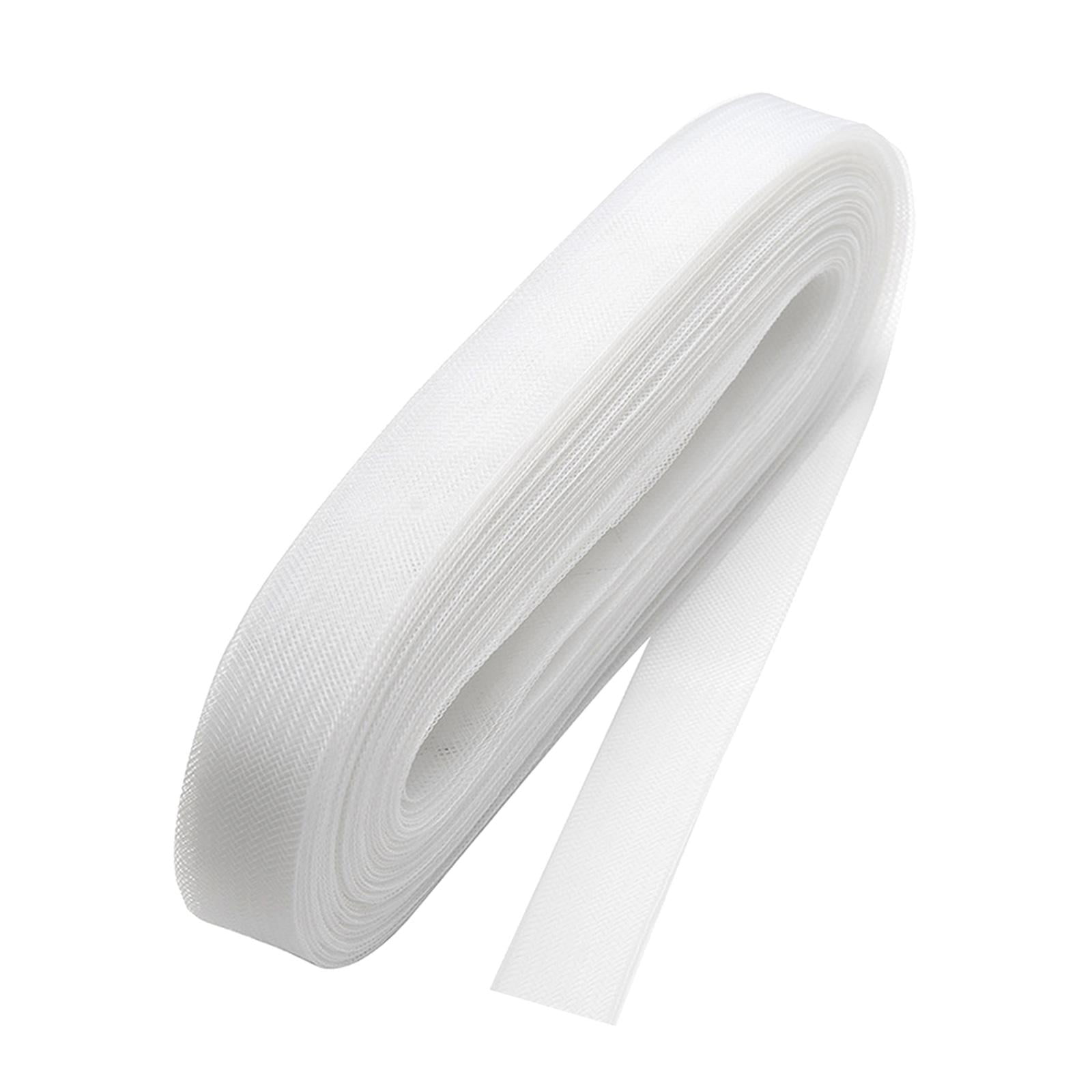 White, 2 inch Width Yolyoo 50 Yards Stiff Polyester Horsehair Braid for Sewing Wedding Dress Formal Dress Accessories 
